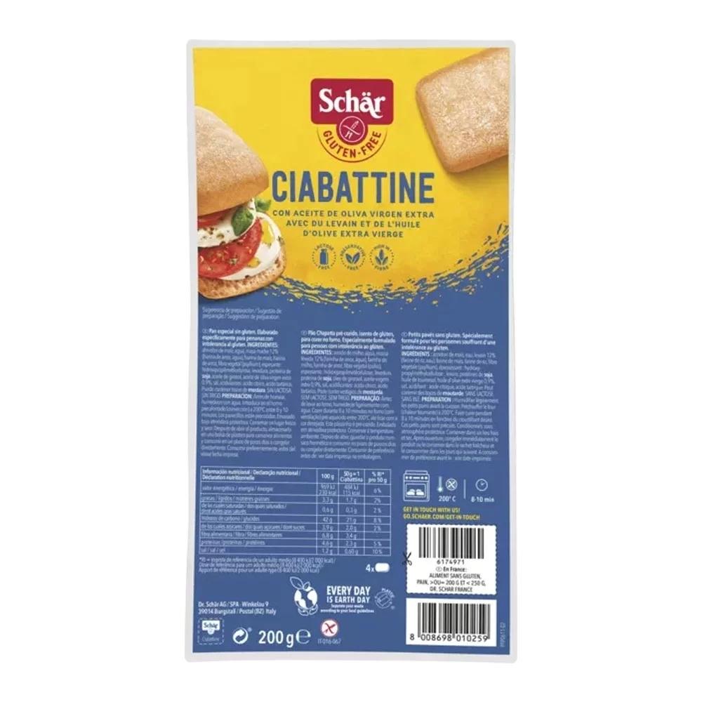 CIABATTINE 200gr. S/GLUTEN SCHAR